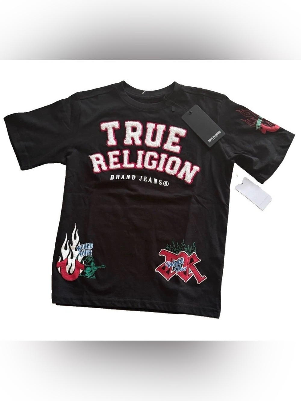 NWT True Religion Boys Youth World Tour Graphic Long Sleeve T-Shirt Medium